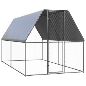 vidaXL 屋外鶏小屋 2x4x2m 亜鉛メッキ鋼製
