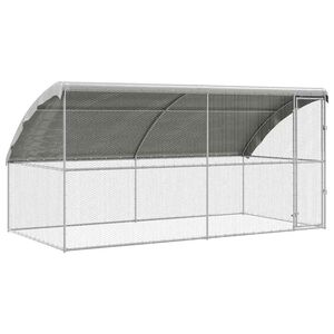 vidaXL 鶏小屋 2 pcs シルバー 400 x 200 x 200 cm 亜鉛めっき鋼