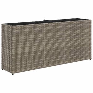 vidaXL ガーデンプランター（鉢2個付き）グレー 90x20x40cm ポリラタン製
