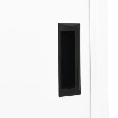 vidaXL オフィスキャビネット スライド式ドア付 ホワイト 90x40x180cm スチール製