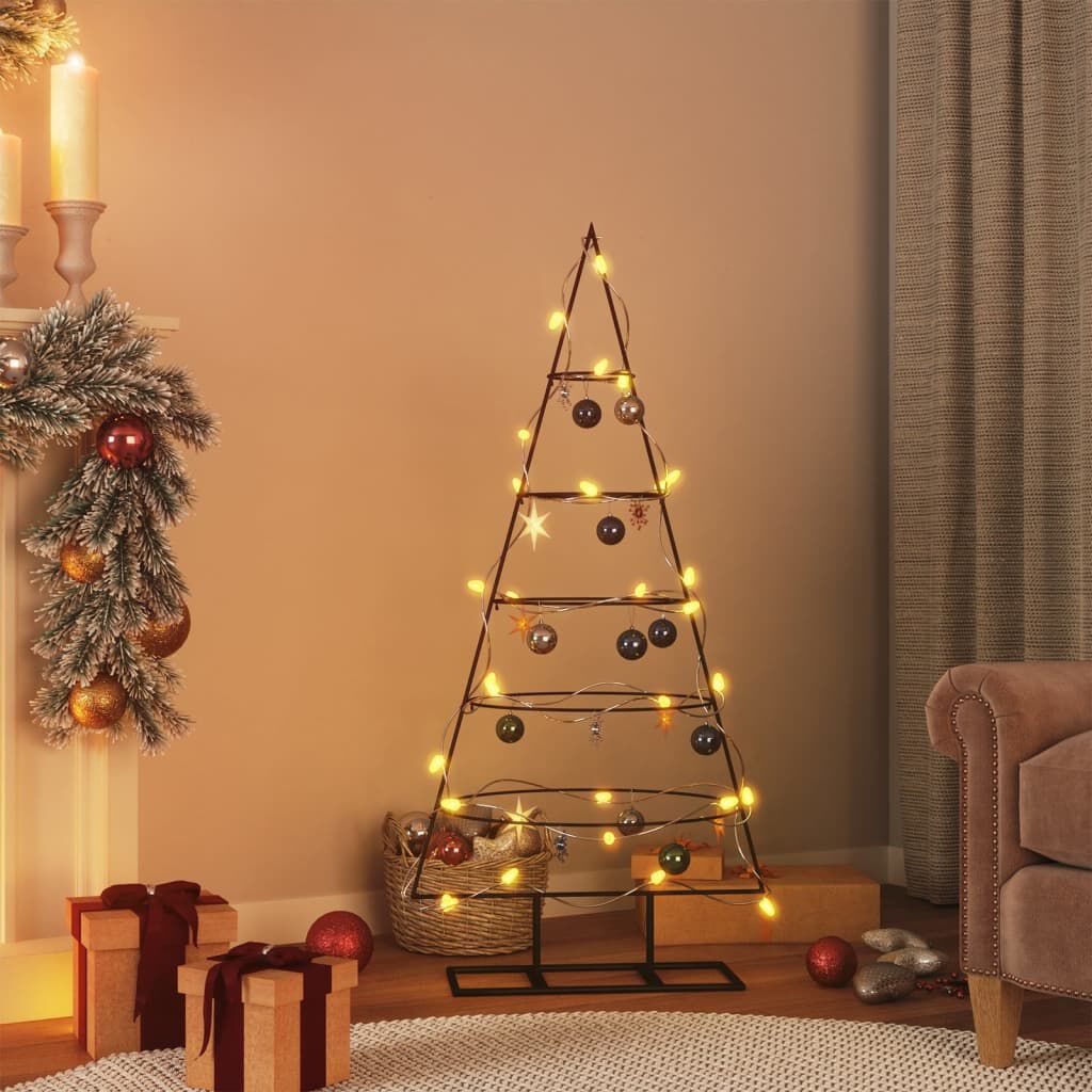 人工クリスマスツリー スタンド フェイククリスマスツリー ポール1～1.4インチ vidaXL | 金属製クリスマスツリー | スタンド付き 125 cm 粉体塗装