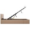 vidaXL 油圧式収納ベッドフレーム カプチーノ 合成皮革製 140x200cm