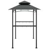 vidaXL バーベキューガゼボ（サイドシェルフ付き）アンスラサイト 240x150x243cm スチール製