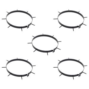 vidaXL スパイク付き芝生エアレータークランプ 5 pcs ブラック &Oslash; 300 mm 鉄