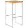 vidaXL バースツール 2点 アカシア無垢材＆ステンレススチール