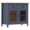 vidaXL サイドボード Hill Range グレー 90x40x80cm パイン無垢材
