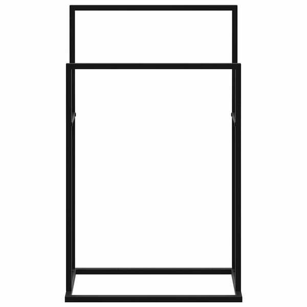 vidaXL 自立式タオル掛け ブラック 48x24x78.5 cm 鉄製