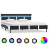 vidaXL ベッド フレーム LEDライト付き グレー 合成皮革製 160x200cm