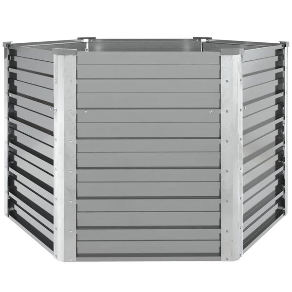 vidaXL 持ち上げ花壇 129x129x77cm 亜鉛メッキスチール グレー