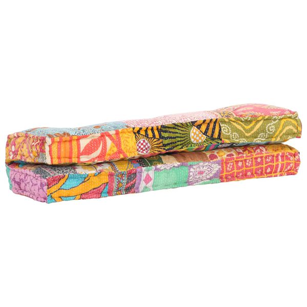 vidaXL パレットソファクッション マルチカラー 布製 パッチワーク