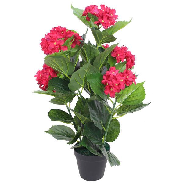 vidaXL 人工観葉植物 紫陽花 (アジサイ) ポット付き 60cm レッド