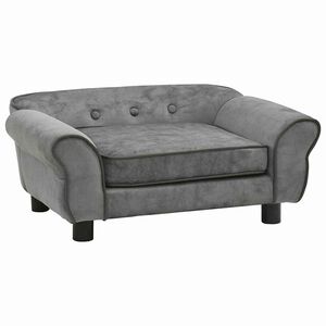 vidaXL 犬用ソファ ダークグレー 72x45x30cm プラッシュ製