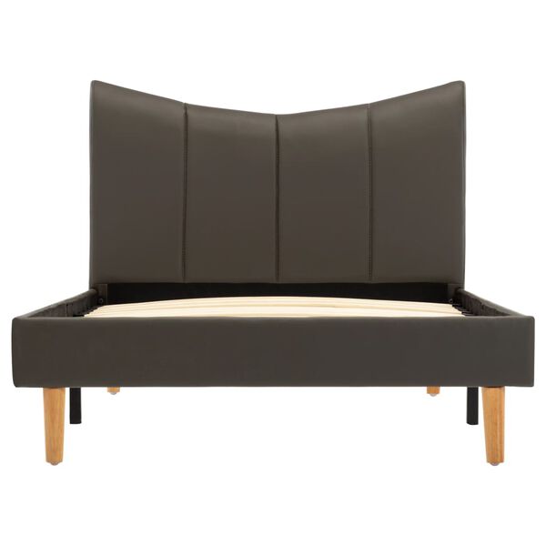 vidaXL ベッドフレーム アントラシート 合成皮革製 100x200cm