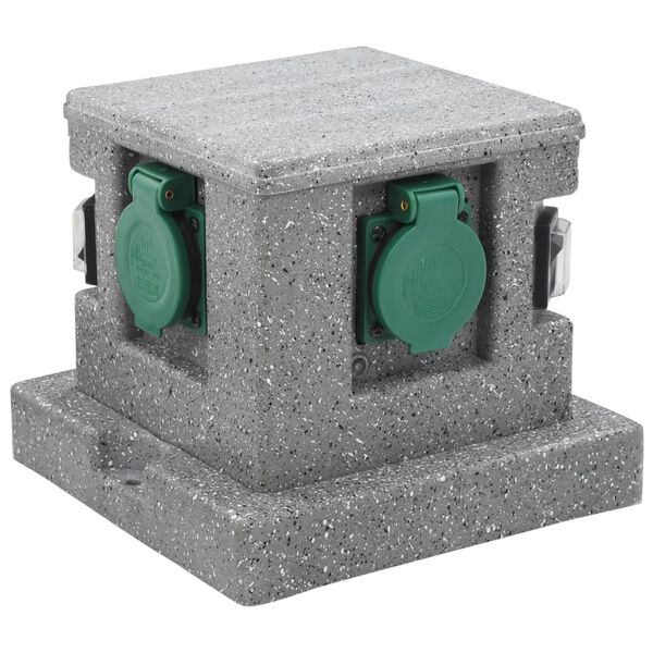 vidaXL ガーデン用 電源ソケット 明暗センサー付き プラスチック