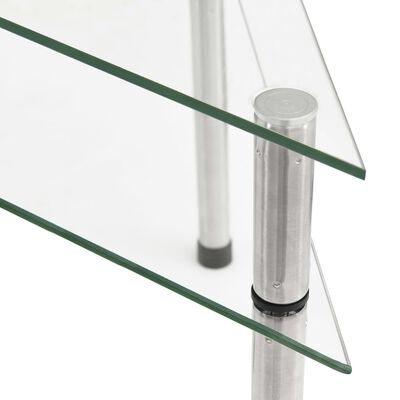 vidaXL キッチンシェルフ 透明 49.5x35x19cm 強化ガラス製