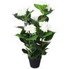 vidaXL 人工観葉植物 紫陽花 (アジサイ) ポット付き 60cm ホワイト