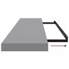 vidaXL フローティングウォールシェルフ 4点 グレー 120x23.5x3.8cm MDF