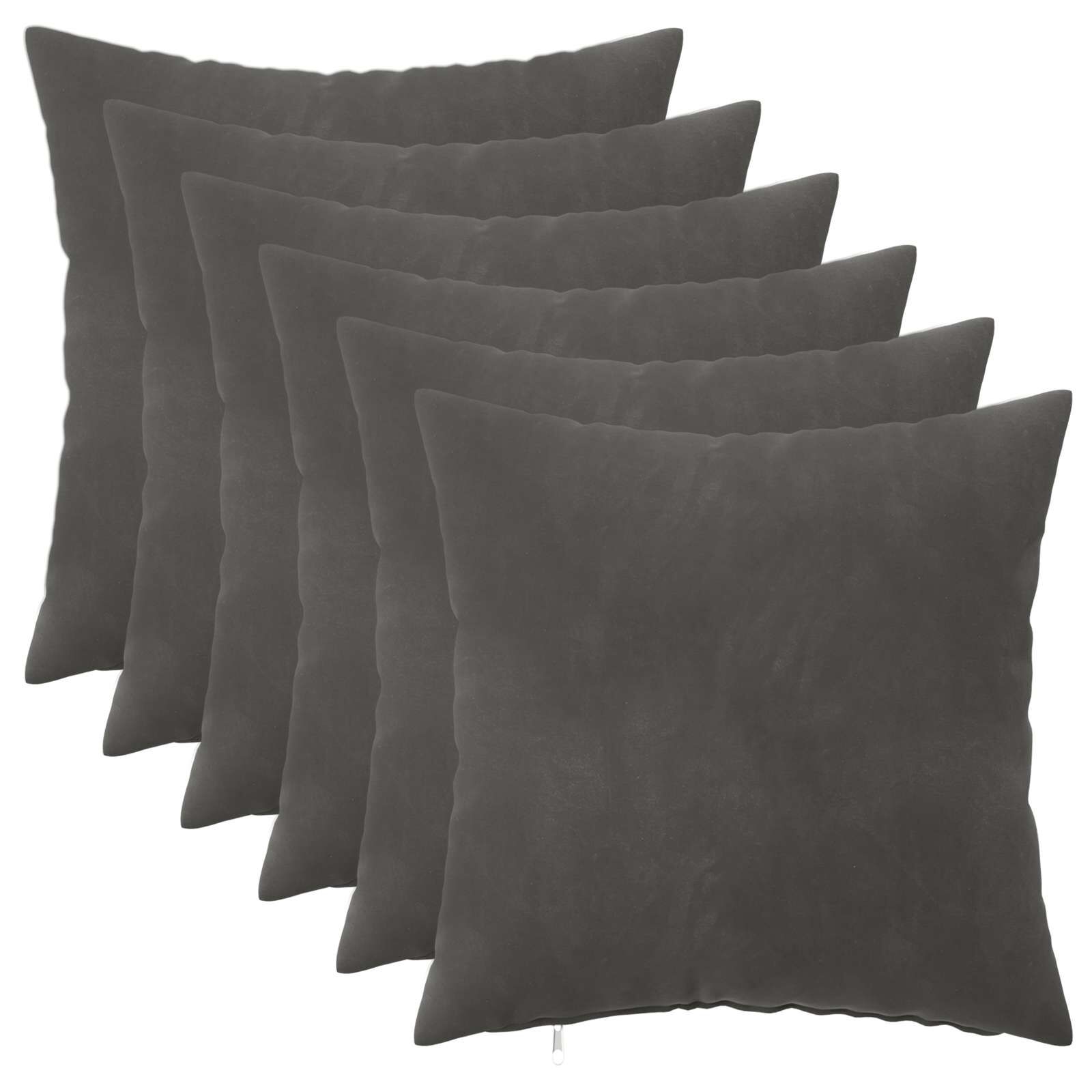 vidaXL クッションカバー 6 pcs HEERLEN ダークグレー 40 x 40 cm