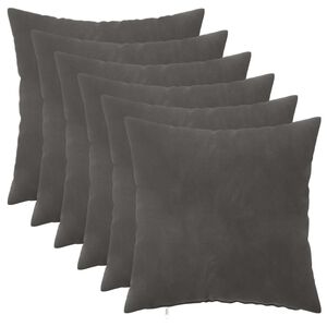 vidaXL クッションカバー 6 個 HEERLEN ダークグレー 40 x 40 cm ベルベット