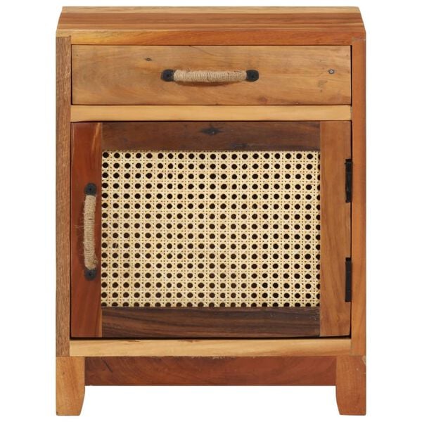 vidaXL ベッドサイドキャビネット 40x30x50cm 無垢の再生木材