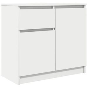 vidaXL 引き出し付きサイドボード ホワイト 71x35x65 cm エンジニアードウッド