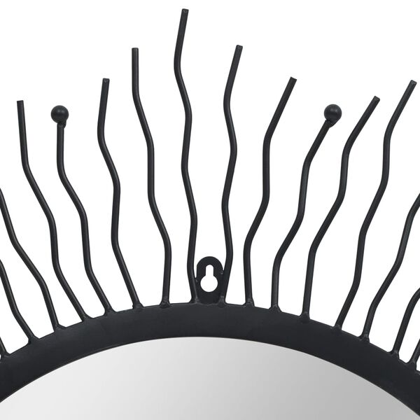 vidaXL ウォールミラー 太陽型 80cm ブラック