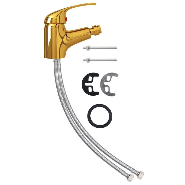 vidaXL バスルーム用ビデミキサー 蛇口 ゴールド 13 x 12 cm