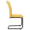 vidaXL カンチレバーダイニングチェア 2点 布製 マスタードイエロー