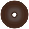vidaXL バスルーム用 洗面ボウル セラミック製 ダークブラウン 丸型