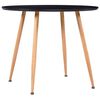 vidaXL ダイニングテーブル ブラック＆オーク 90x73.5cm MDF
