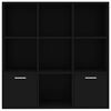 vidaXL ブックキャビネット ブラック 98x30x98cm エンジニアリングウッド