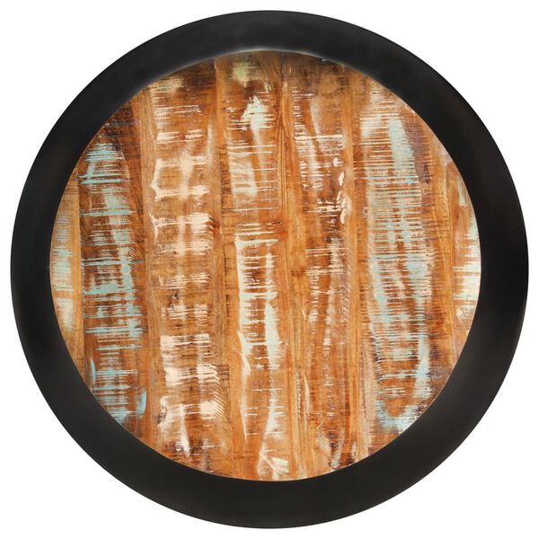 vidaXL コーヒーテーブル 68x68x30cm 無垢の再生木材 ブラック