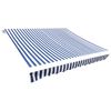 vidaXL 日よけスクリーン キャンバス製 4.5x3m ホワイト＆ブルー