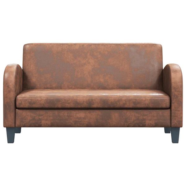 vidaXL 2人掛けソファ 人工スエード ブラウン