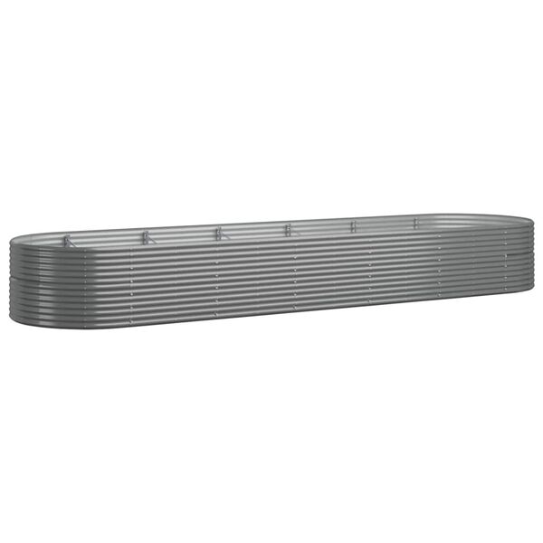 vidaXL ガーデンプランター 粉体塗装スチール 510x140x68 cm グレー