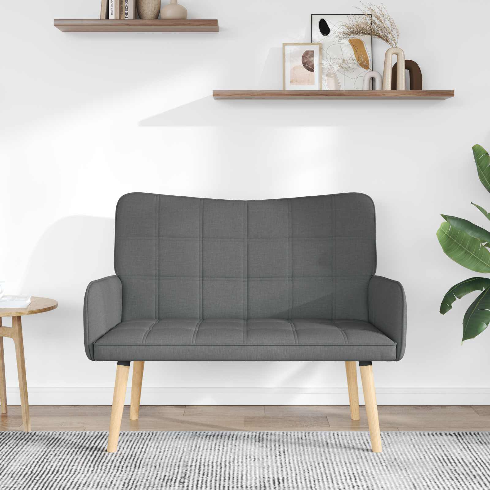 2人掛けソファ ファブリック ダークグレー vidaXL 2人掛けソファ ダークグレー 115 x 61 x 87 cm ファブリック