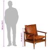 vidaXL アームチェア ブラウン 本革＆アカシア材