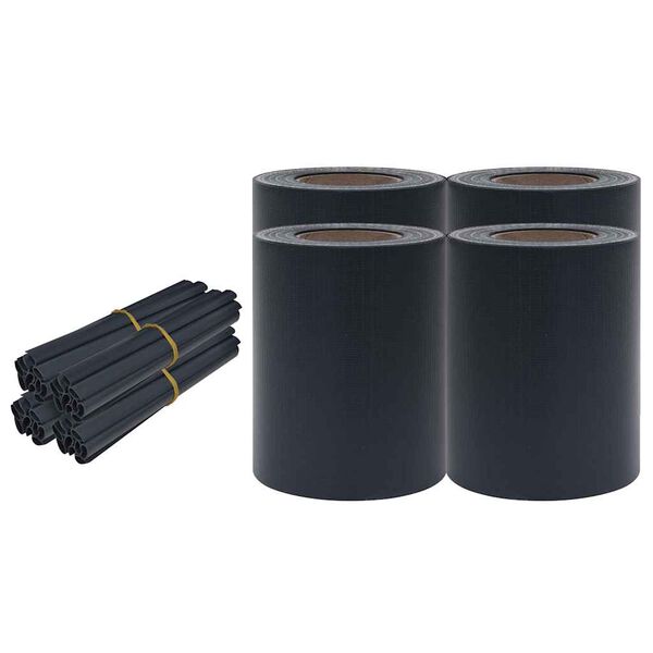 vidaXL ガーデンプライバシースクリーン 4点セット PVC製 35 x 0.19 m マットダークグレー