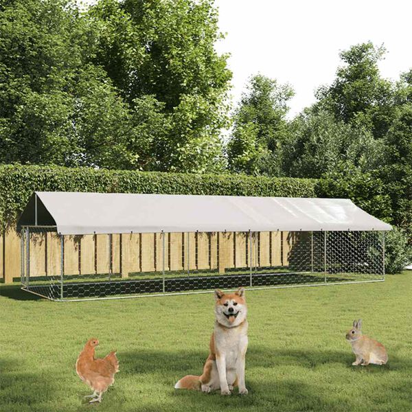 vidaXL 屋外用犬小屋 屋根付き 600x200x150cm