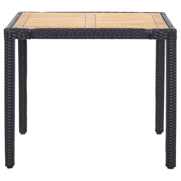 vidaXL 屋外ダイニング5点セット クッション付 ポリラタン製 ブラック