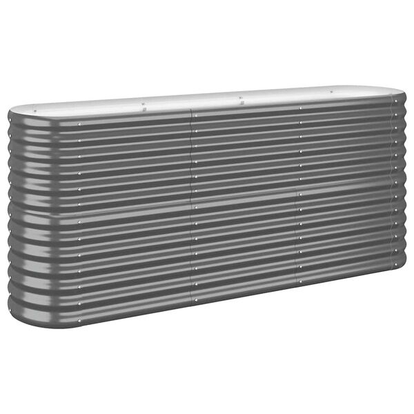 vidaXL ガーデンプランター 亜鉛メッキスチール 152x40x68 cm アントラシート