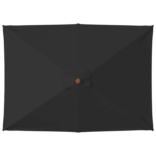 vidaXL ガーデンパラソル 木製ポール付き 150x200cm ブラック