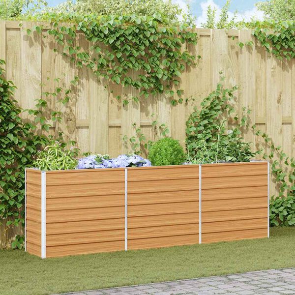 vidaXL ガーデンレイズドベッド 240x40x77 cm 亜鉛メッキ鋼製 シルバー