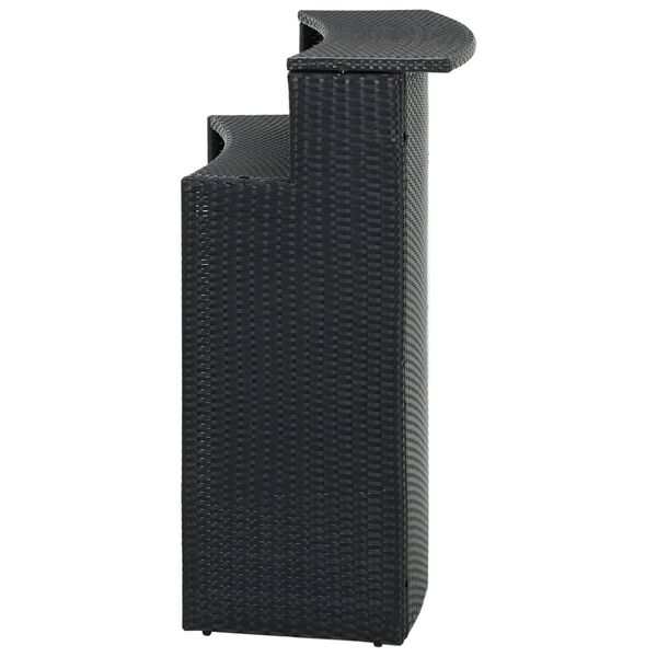 vidaXL ガーデンバーテーブル ブラック 120x55x110cm ポリラタン製