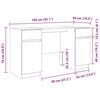 vidaXL デスク 引き出し付き 棚で ストレージ付き ドア付き ソノマオーク 140 x 49 x 76 cm エンジニアリングウッド