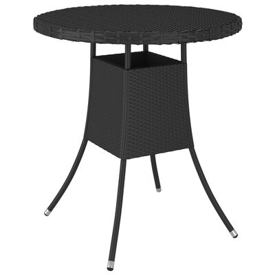 vidaXL ガーデンテーブル 70x70x73 cm ポリラタン製 ブラック