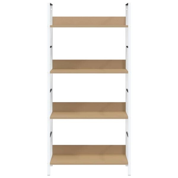 vidaXL 4段 ブックシェルフ オーク60x27.6x124.5cm エンジニアリングウッド
