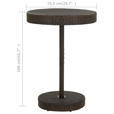 vidaXL ガーデンテーブル ブラウン 75.5x106cm ポリラタン製