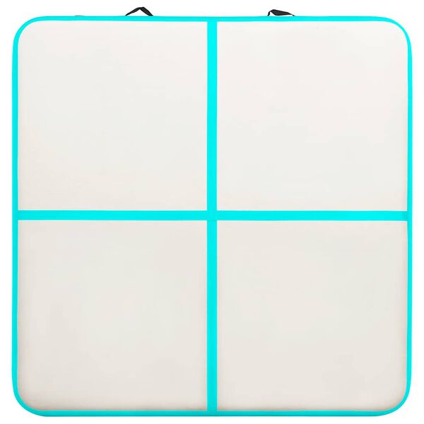 vidaXL エア体操マット ポンプ付き 200x200x10cm PVC製 グリーン