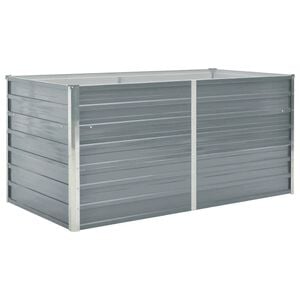 vidaXL レイズドガーデンプランター 160x80x77cm 亜鉛メッキ鋼製 グレー